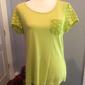 Chico’s lime green top size Medium